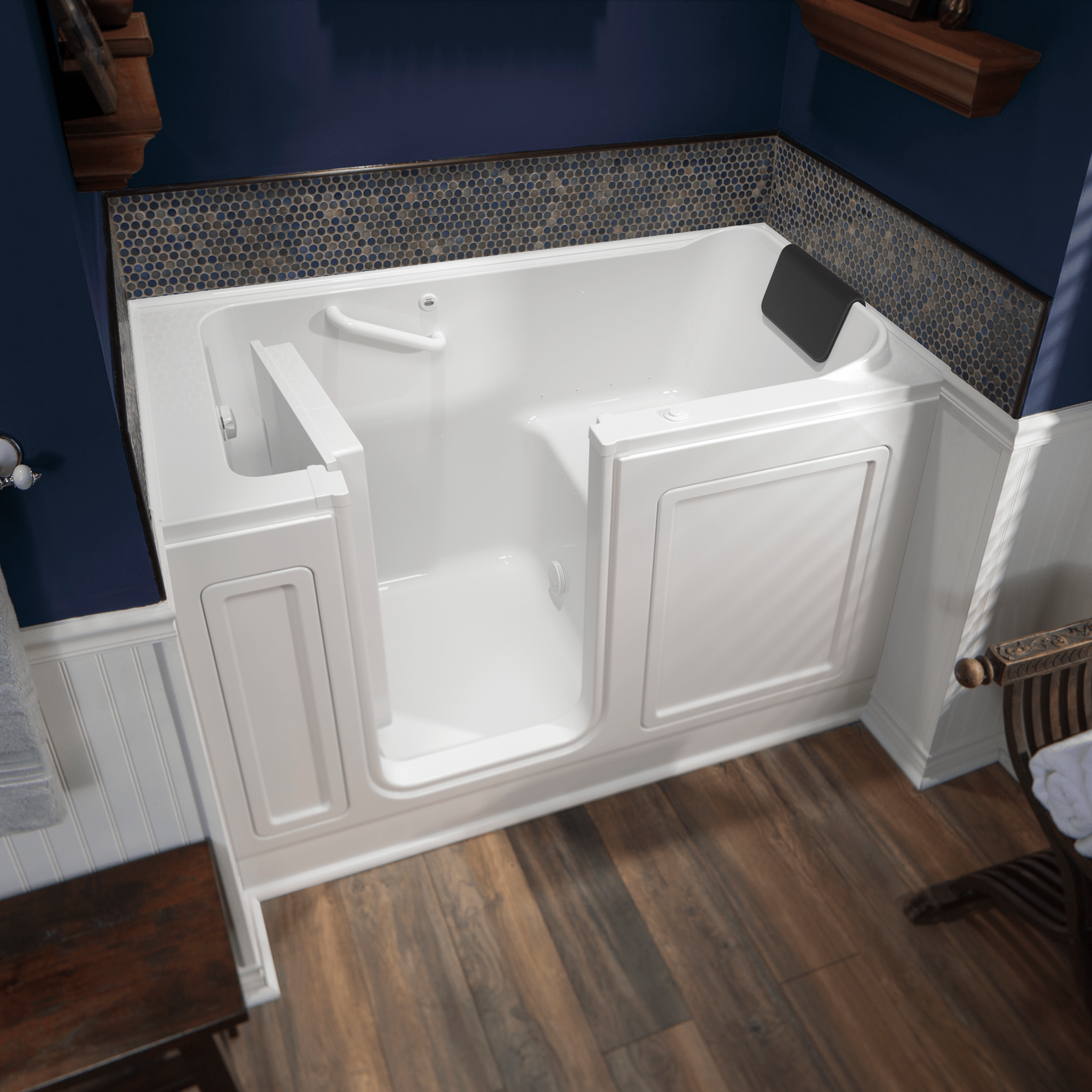 Acrylic Luxury Series 32 x 60  Inch Walk in Tub With Air Spa System   Left Hand Drain WIB WHITE